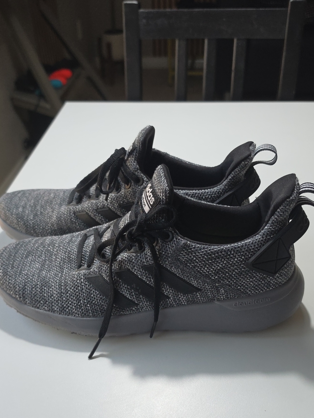 adidas Men's Grey Knit Cloudfoam Sneakers